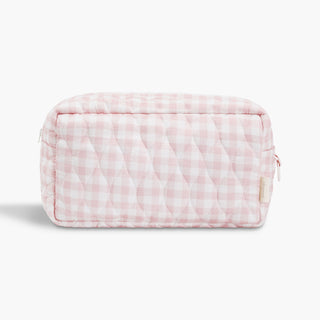 Backside of Toiletry Pouch in Pink Gingham