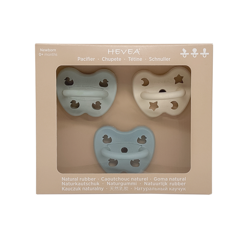 Pacifier Trio Pack in Blue, Ivory and Green