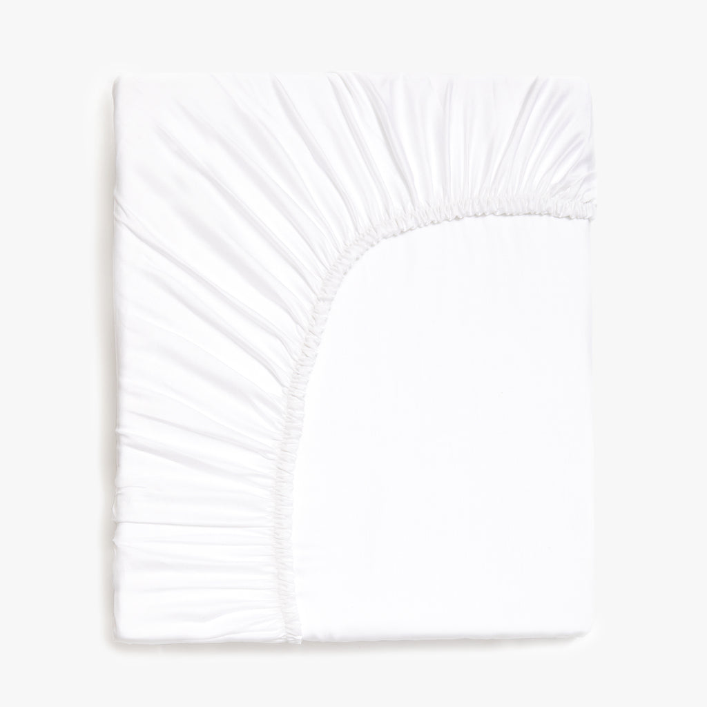 Folded Solid Twin Fitted Sheet in the color White