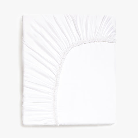 Folded Solid Twin Fitted Sheet in the color White
