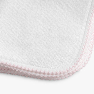 Washcloth with pink trim