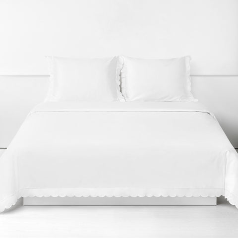 Scalloped Starlight Full/Queen Duvet t in White