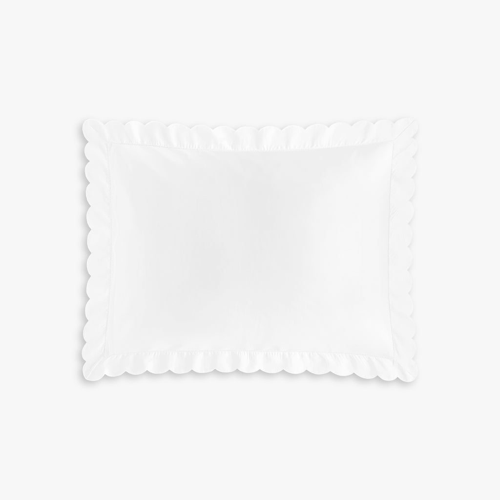 Personalize Me: Scalloped Starlight Standard Pillowcase Set in White 