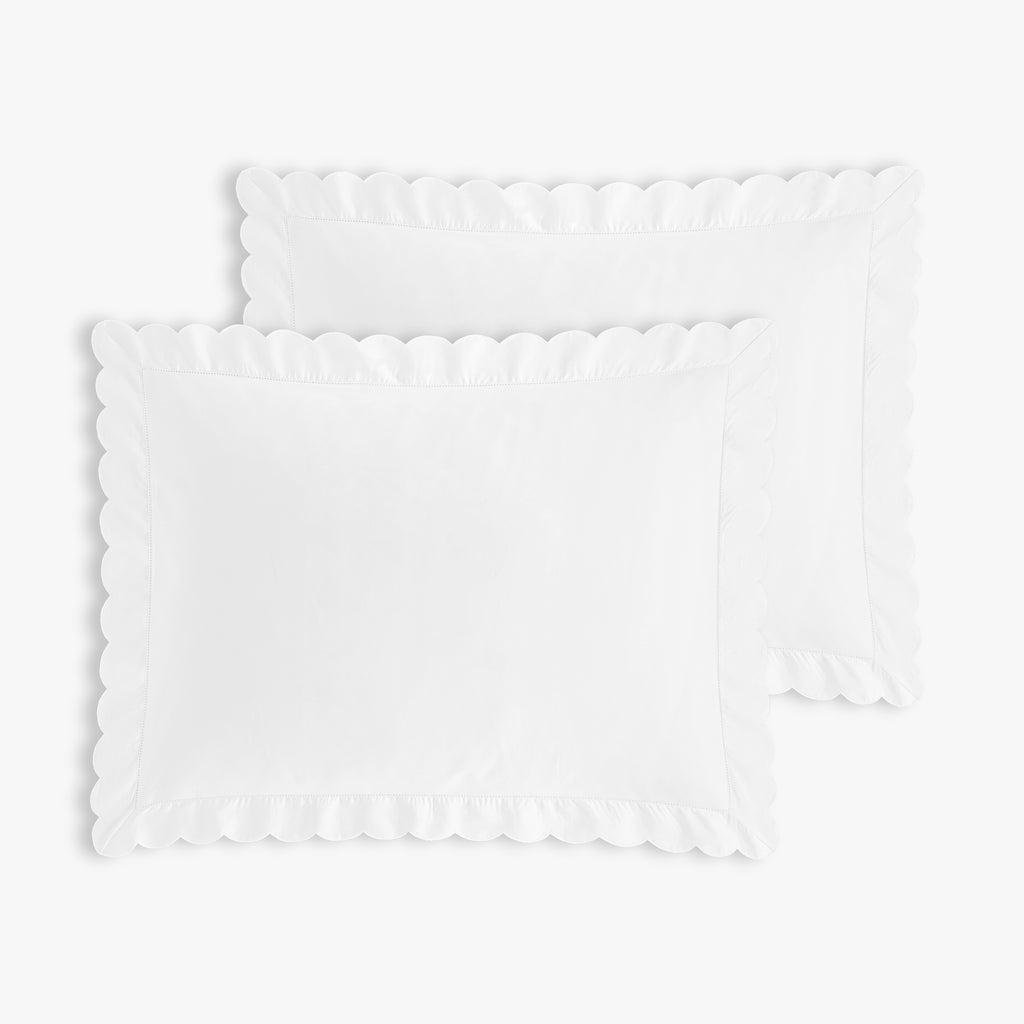 Personalize Me: Scalloped Starlight Standard Pillowcase Set in White 