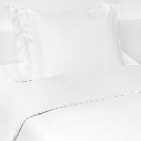 Scalloped Starlight Twin Set in White