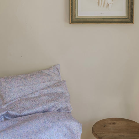 Toddler Duvet laid out on a bed