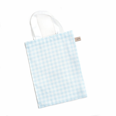 Blue Gingham Printed Tote