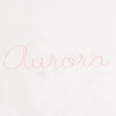 Monogram in Pink in the text "Aurora"