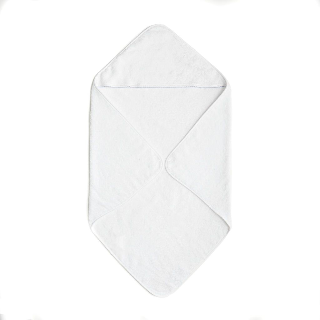 Personalize Me: Baby Hooded Towel with Blue trim detail. 