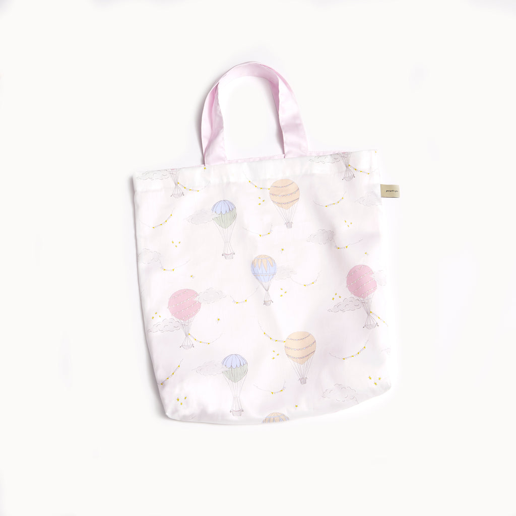 Tote Bag in Touch The Sky print in Pink . Tote bag is included with Play Mat.