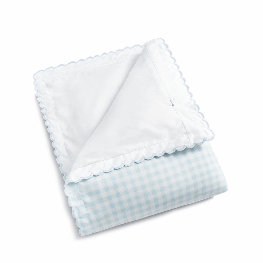 Personalize Me: folded blue gingham baby duvet 