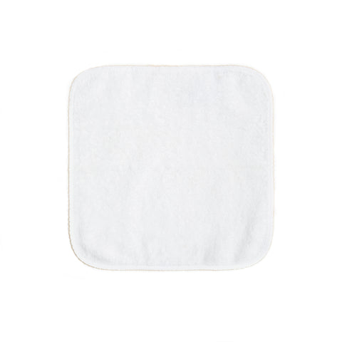 Classic washcloth with Beige trim detail.