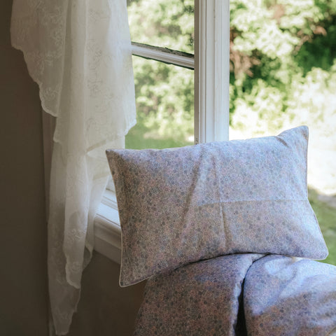 Toddler Duvet pillow on a window sill