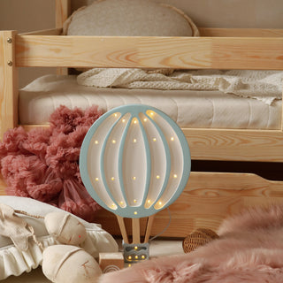 Little Lights Hot Air Balloon Lamp - Blue in a room