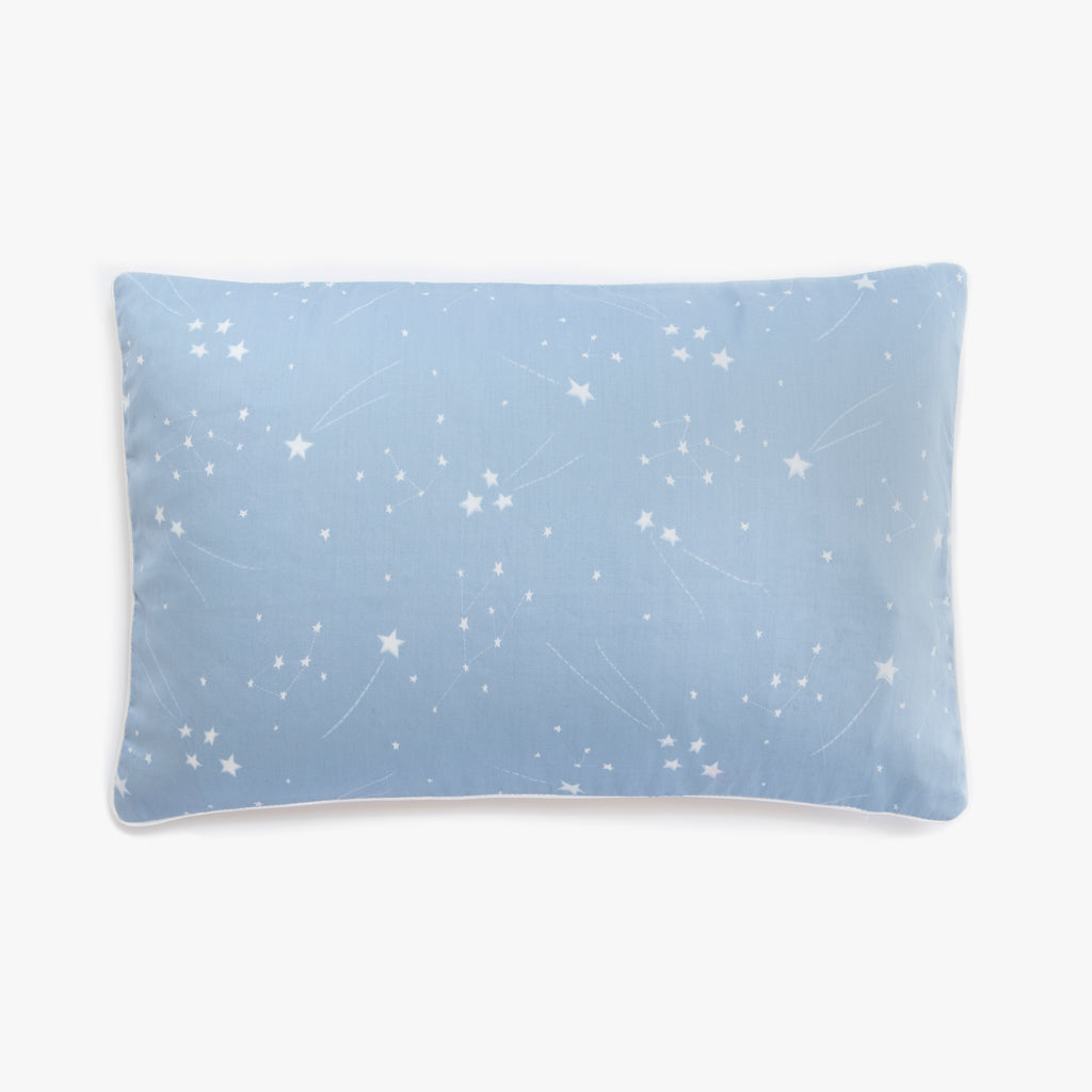 Toddler pillow in "Once Upon A Time" print in the color blue