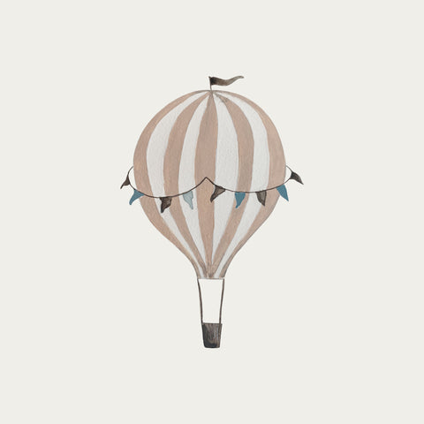 Hot Air Balloon Wall Decal with little flags