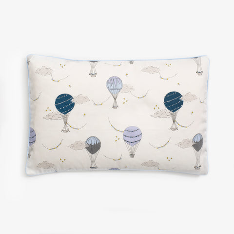 Toddler pillow in "Touch The Sky" print in the color blue