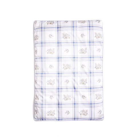 Flat of the Baby Duvet in the Fleur and Stripe Print on the front side