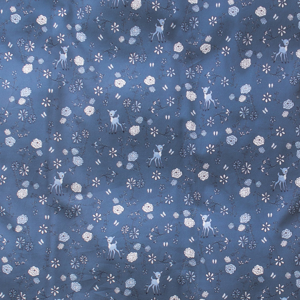 "Into The Woodlands" print in blue color swatch