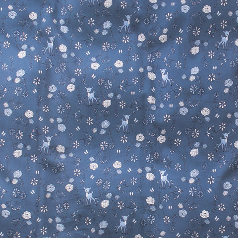 "Into The Woodlands" print in blue color swatch