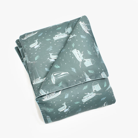 Never Stop Exploring Toddler Duvet Folded In Color Sea