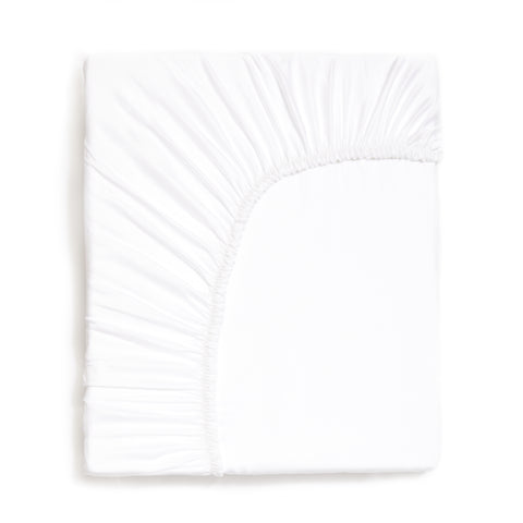 Folded Solid Twin Fitted Sheet in the color White