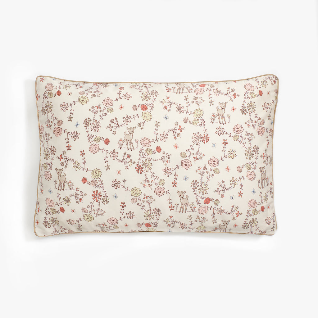 Toddler pillow in "Into The Woodlands" print in the color ivory