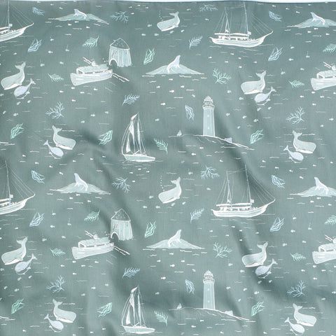 "Adventures in Wonderland" print in sea color swatch