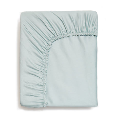 Folded Solid Twin Fitted Sheet in the color Aqua