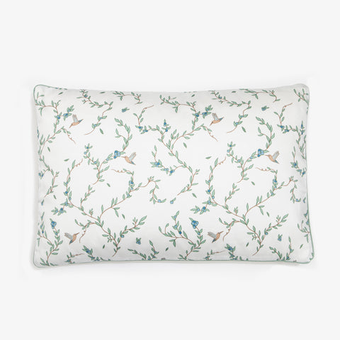 Toddler pillow in "Secret Garden" print in the color ivory