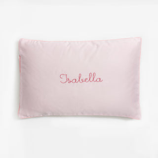monogram "Isabella" on "Touch The Sky " Toddler Pillow in color pink